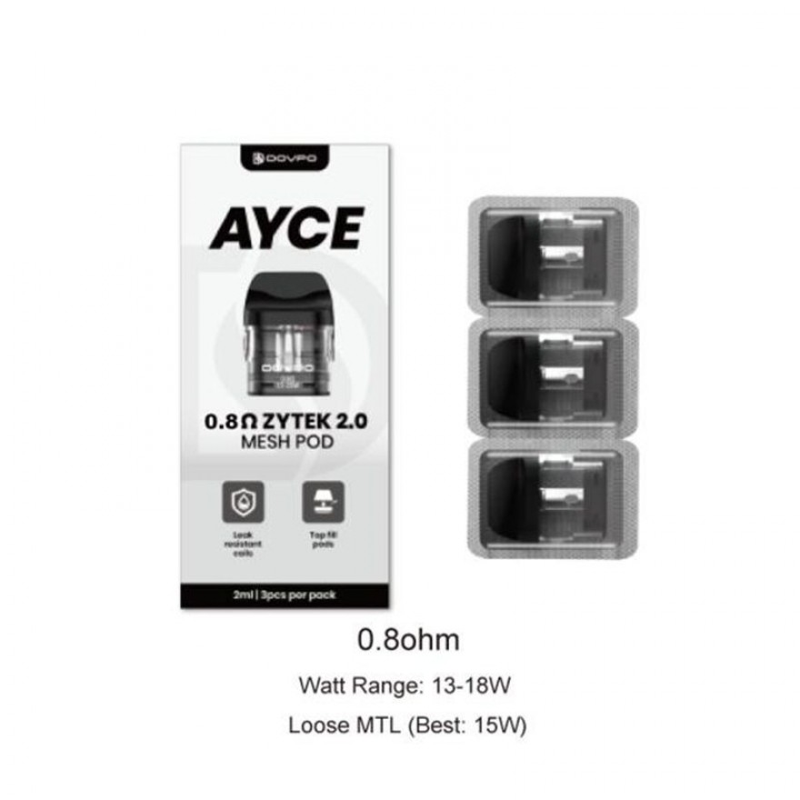 Dovpo AYCE ZYTEK 2.0 Mesh Pod Cartridge 3pcs for AYCE Series Dovpo AYCE ZYTEK 2.0 Mesh Pod Cartridge 3pcs for AYCE Series