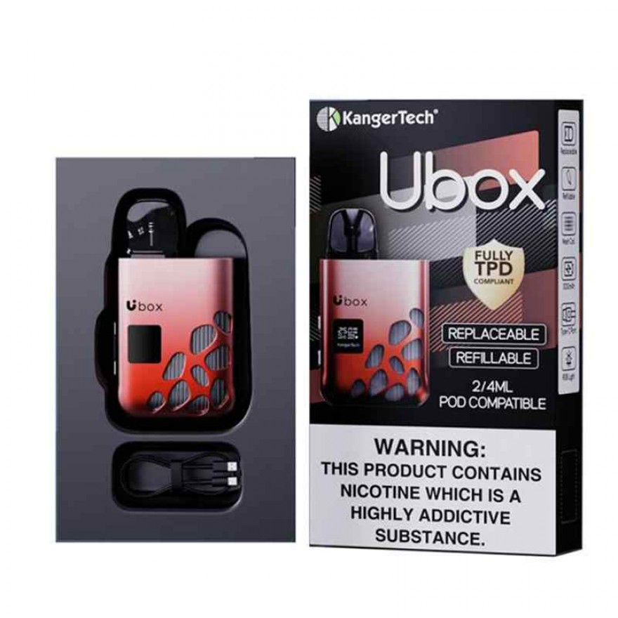 KangerTech Ubox Pod System Kit 900mAh 30W Refillable Vape Device KangerTech Ubox Pod System Kit 900mAh 30W Refillable Vape Device