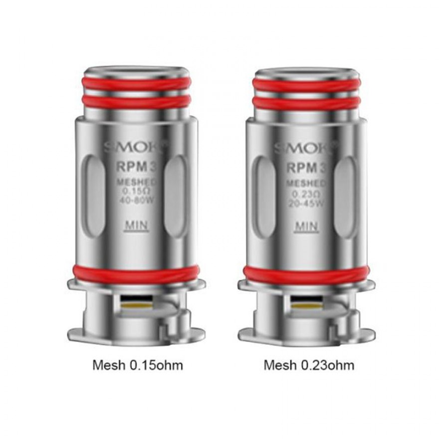SMOK RPM 100 RPM 3 Meshed Replacement Coils 0.15Ω/0.23Ω 5PCS SMOK RPM 100 RPM 3 Meshed Replacement Coils 0.15Ω/0.23Ω 5PCS
