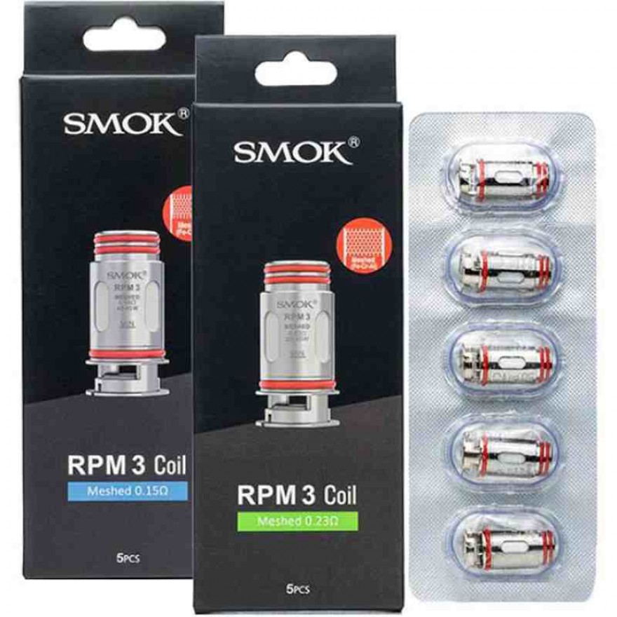 SMOK RPM 100 RPM 3 Meshed Replacement Coils 0.15Ω/0.23Ω 5PCS SMOK RPM 100 RPM 3 Meshed Replacement Coils 0.15Ω/0.23Ω 5PCS