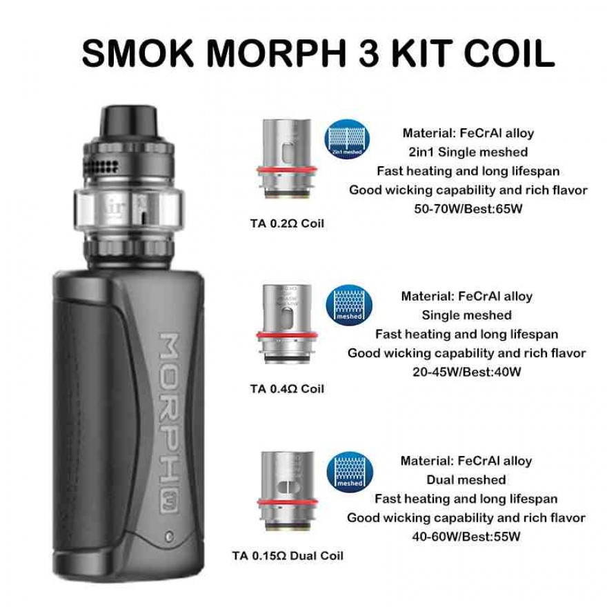 SMOK TA Series Replacement Coils for Morph 3 & T-Air Subtank 5PCS SMOK TA Series Replacement Coils for Morph 3 & T-Air Subtank 5PCS