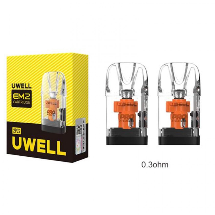 Uwell EM2 Replacement Pod Cartridge 4.5ml Leak-Proof Pod 2 Pack Uwell EM2 Replacement Pod Cartridge 4.5ml Leak-Proof Pod 2 Pack