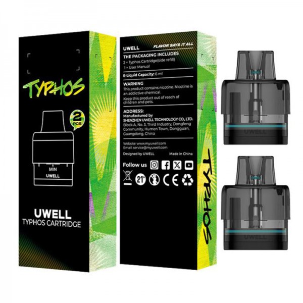 Uwell Typhos Pod Cartridge 6ml Replacement Pod 2pcs Pack Uwell Typhos Pod Cartridge 6ml Replacement Pod 2pcs Pack