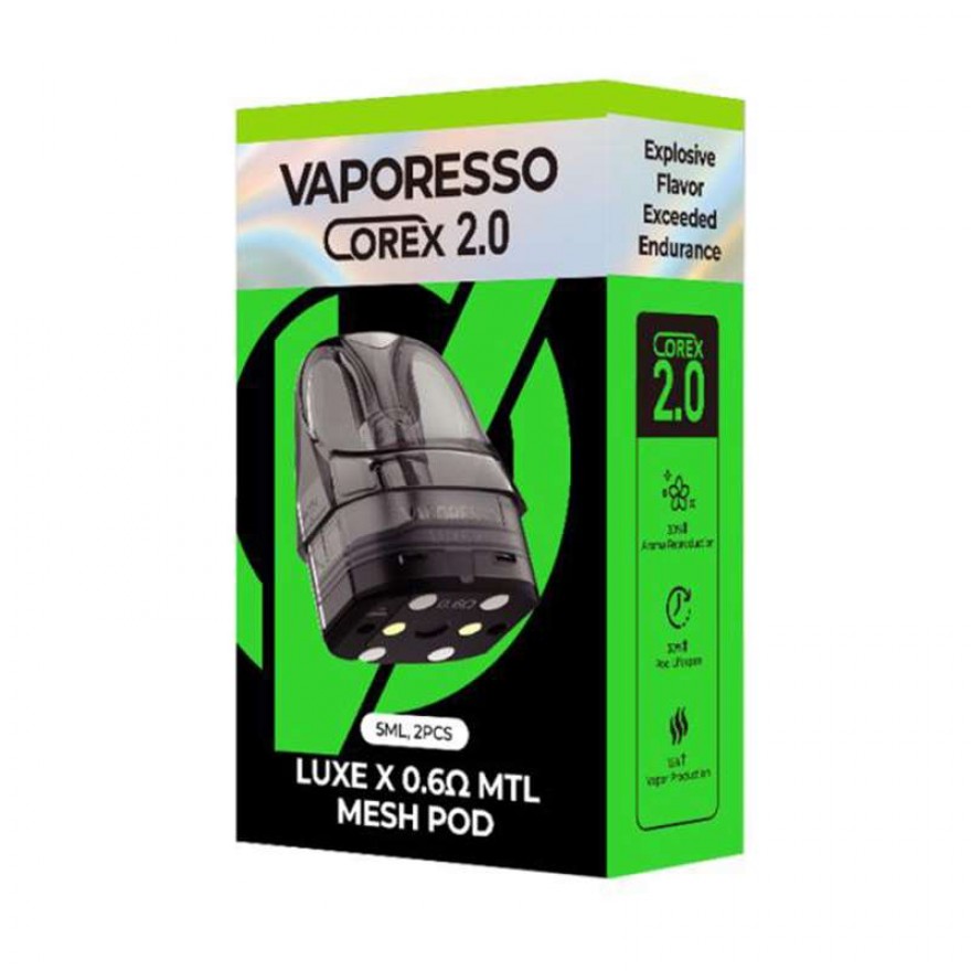 Vaporesso LUXE X Pod COREX 2.0 5ml Replacement Pod Cartridge 2PCS Pack Vaporesso LUXE X Pod COREX 2.0 5ml Replacement Pod Cartridge 2PCS Pack