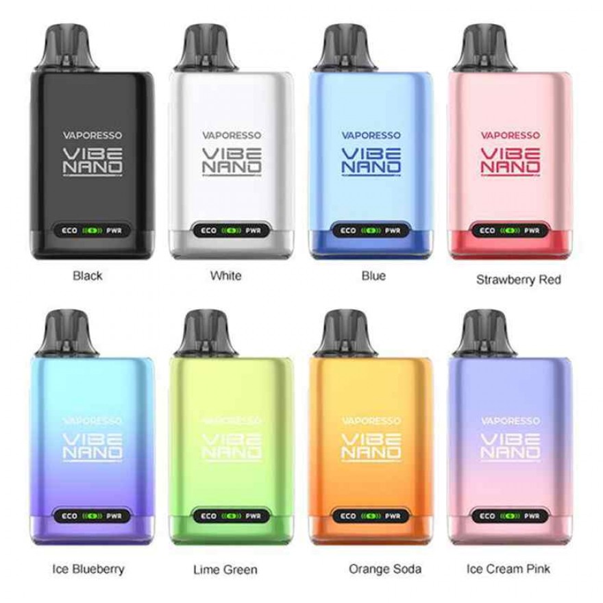 Vaporesso Vibe Nano Pod System Kit 1100mAh 4.5ml Dual Mesh Vape Vaporesso Vibe Nano Pod System Kit 1100mAh 4.5ml Dual Mesh Vape