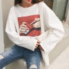 Euro Letter Print Stylish Loose Women Tee